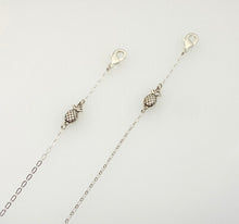 Load image into Gallery viewer, Breakaway Mask Chain. Safe Mask Strap, Silver Oval Chain - Pineapple Links I  Made in Hawaii
