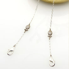 Load image into Gallery viewer, Breakaway Mask Chain. Safe Mask Strap, Silver Oval Chain - Pineapple Links I  Made in Hawaii
