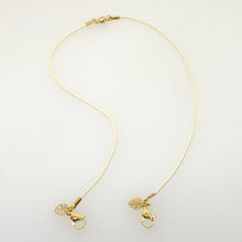 Load image into Gallery viewer, Breakaway Mask Lanyard. Safe Mask Strap, Classic style - Gold Monstera  I  Made in Hawaii
