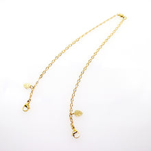 Load image into Gallery viewer, Breakaway Mask Chain. Safe Mask Strap, Gold Texture-Cut Chain - Monstera I  Made in Hawaii
